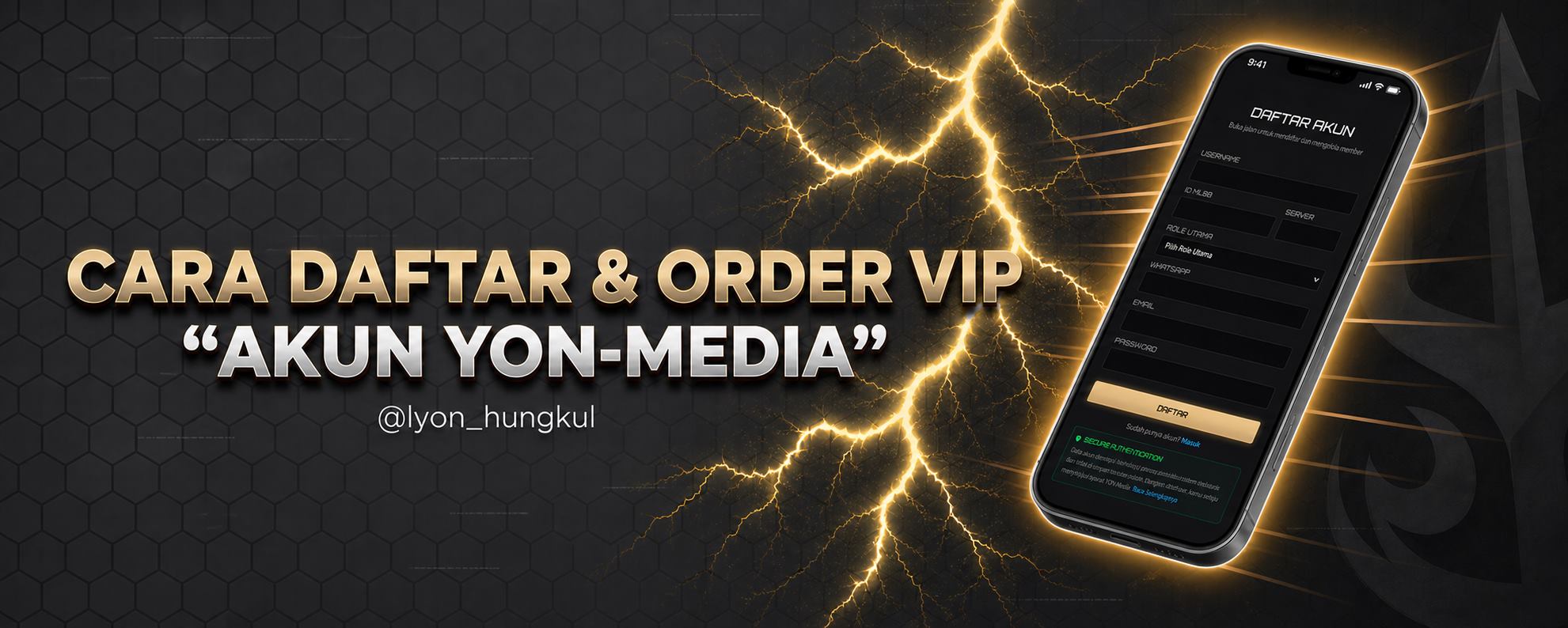 Cara daftar dan order VIP akun Yon Media